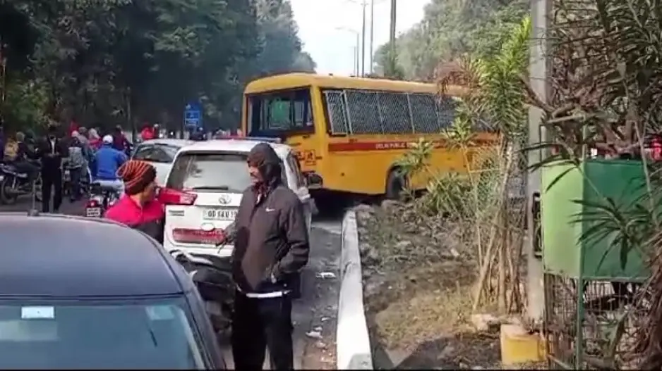 Narrow escape for 50 students as private school bus meets with accident in Odisha