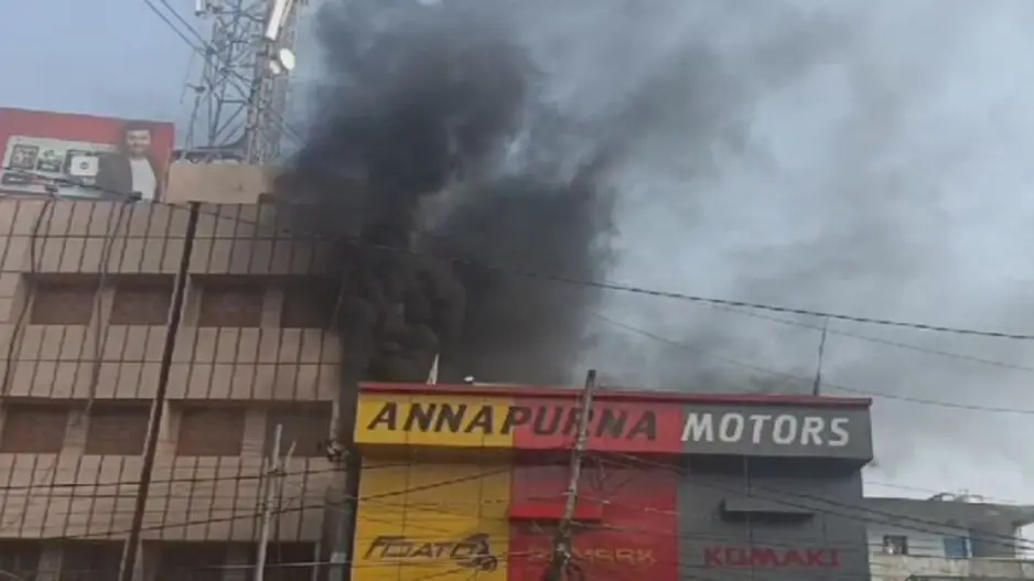 Massive fire destroys electric vehicle showroom in Ganjam