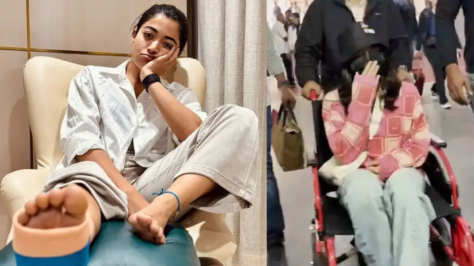 Rashmika Mandanna spotted on wheelchair ahead of ‘Chhaava’ trailer