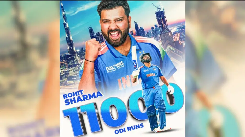 Champions Trophy: Rohit becomes second-fastest to complete 11,000 runs in ODIs