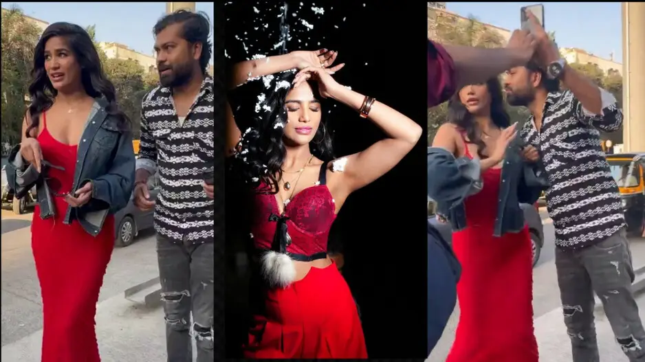 Poonam Pandey's 'fan' tries to kiss her forcibly! Is it a 'publicity stunt'? Watch