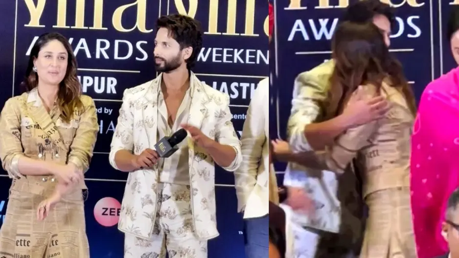 Ex-lovers Kareena and Shahid share a hug in public