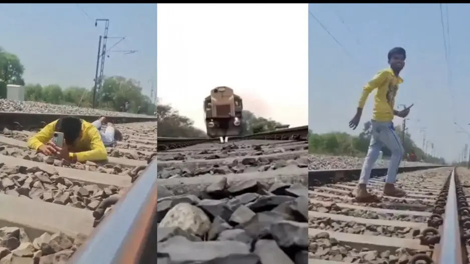 Youth lies down on track for reel as train passes over him, arrested; watch