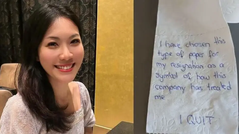 Singapore employee uses toilet paper to write resignation letter, highlights workplace toxicity