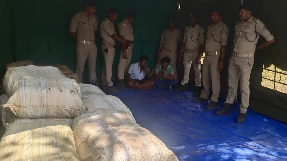 Huge consignment of Ganja worth over Rs 1 crore seized from truck in Bhubaneswar; major smuggling racket busted