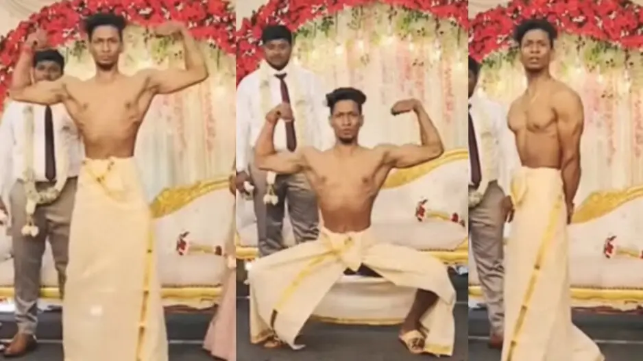 Fitness freak 'groom' flaunts chiselled physique on wedding stage, but bride... watch