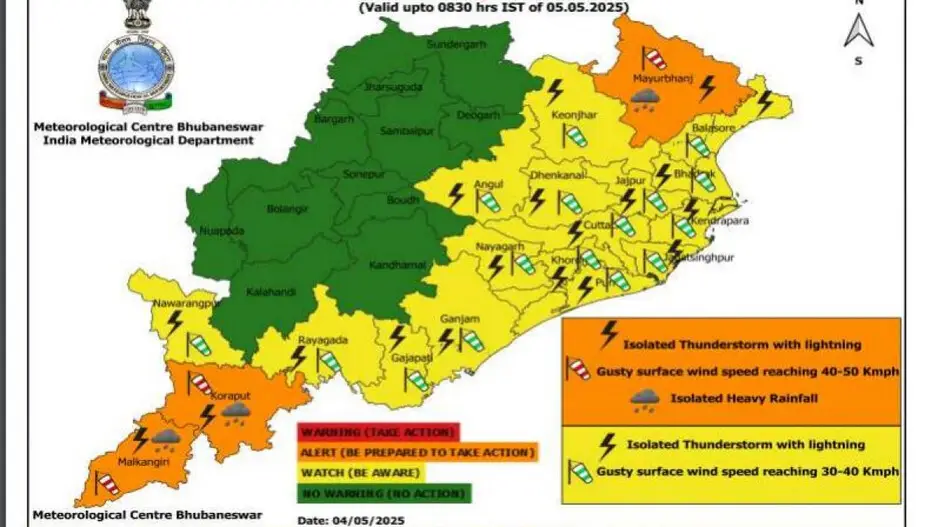 More rain in store for Odisha for next few days, IMD issues orange and yellow warnings