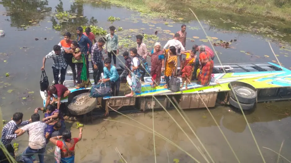 Bus carrying 40 passengers falls off bridge in Odisha’s Balasore, several injured