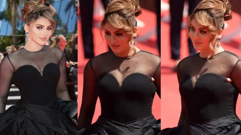 Urvashi Rautela suffers wardrobe malfunction at Cannes 2025, tear in her gown sparks online buzz