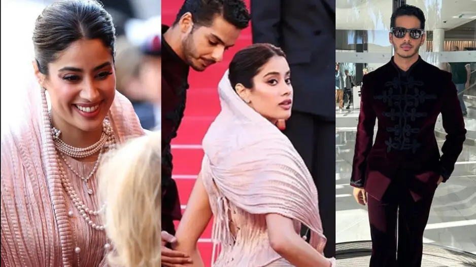 Cannes 2025: Janhvi Kapoor, Ishaan Khatter trigger hilarious comparison with their outfits; Fans react, 'Yeh Gopi bahu aur...