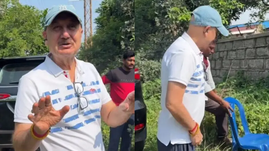 Ladder to Lights! Anupam Kher scales wall in jungle to reach Prabhas, video goes viral