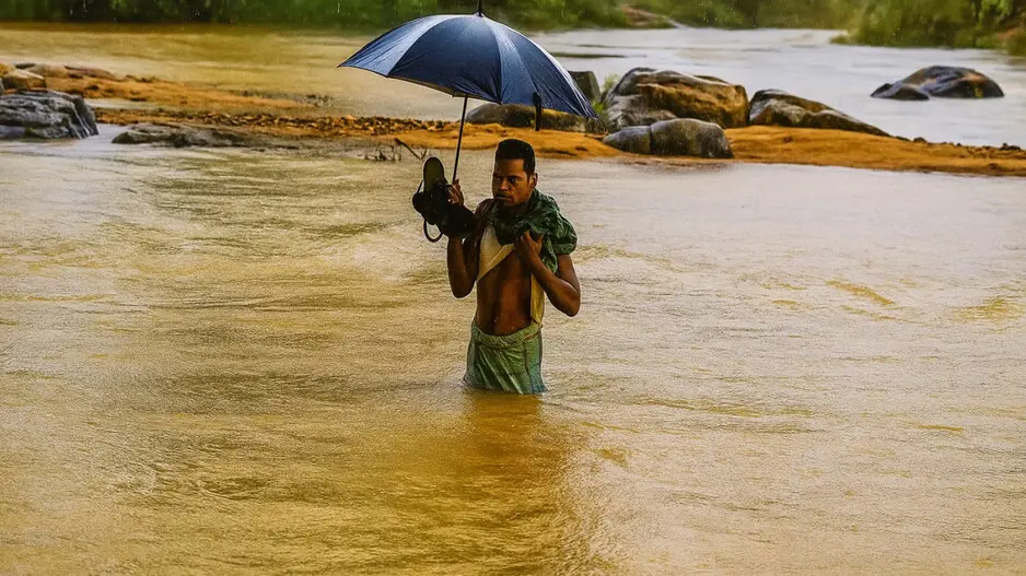 Villagers risk lives crossing swollen river in Odisha in absence of bridge