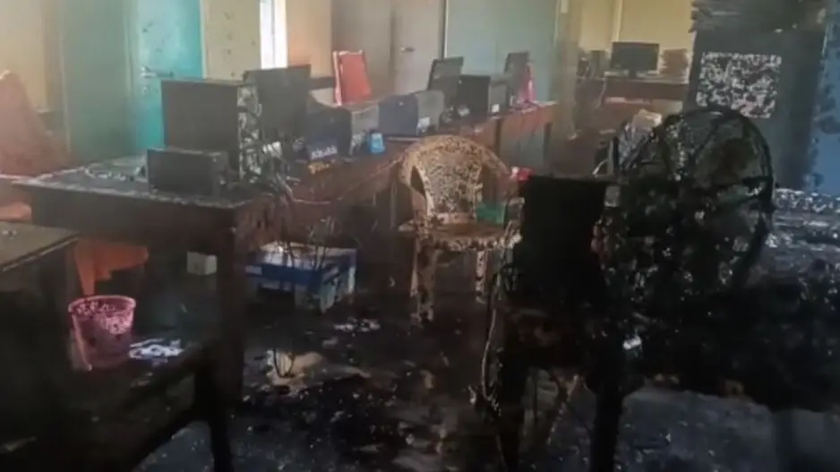 Massive fire at Ganjam Social Welfare Office in Chhatrapur; documents and equipment gutted