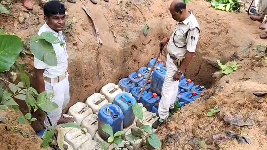 Nearly 2,000 litres of illicit country liquor seized from forest in Odisha’s Cuttack